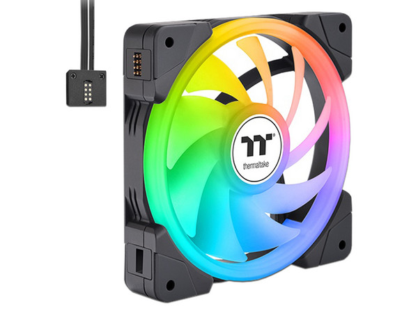 Kit de 3 Ventiladores Thermaltake Swafan EX12 ARGB Sync de 120mm. Color Negro.