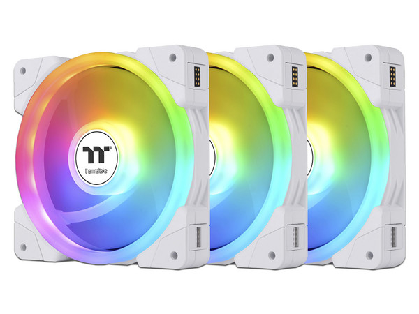 Kit de 3 Ventiladores Thermaltake SWAFAN EX12 ARGB Sync, 120mm, 2000 RPM, Color Blanco.