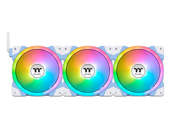 Kit 3 Ventiladores Thermaltake SWAFAN EX12, ARGB, Conexion magnetica, Aspas reversibles, Color Azul.
