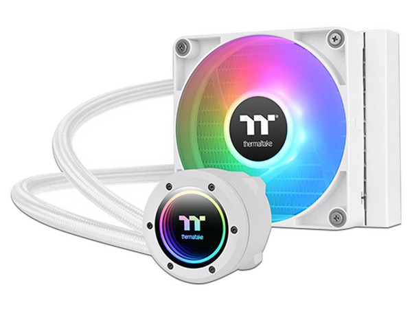 Sistema de Enfriamiento Líquido Thermaltake TH120 V2 ARGB, 120mm, 500-2000RPM, Soporta LGA 1700, 1200 y AMD AM4, AM5, Color Blanco.