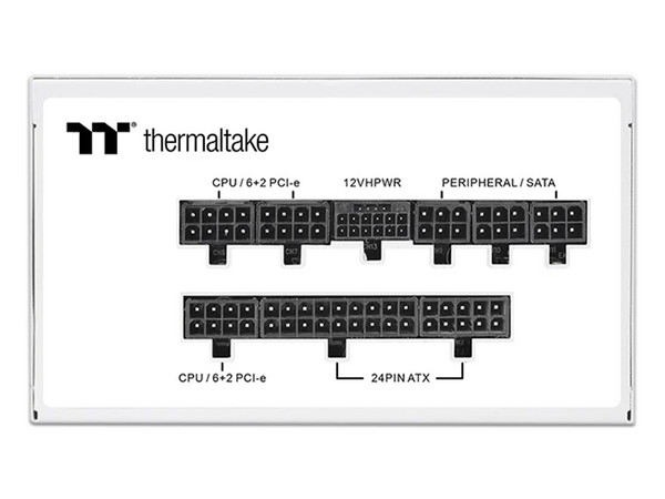 Fuente de Poder Modular Thermaltake Toughpower GF Snow TT Premium Edition de 850W, ATX, 80 PLUS Gold. Color Blanca