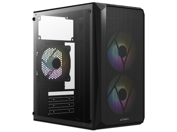 Gabinete Acteck Doom Gl630 Micro Torre, Micro-ATX, Fuente de poder de 500W, Color Negro.