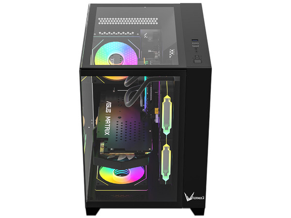 Gabinete Gamer Formula Crystal Z9M Floe, Mid-Tower, Ventiladores 5 x 120mm, (No incluye fuente de poder), Color Negro.