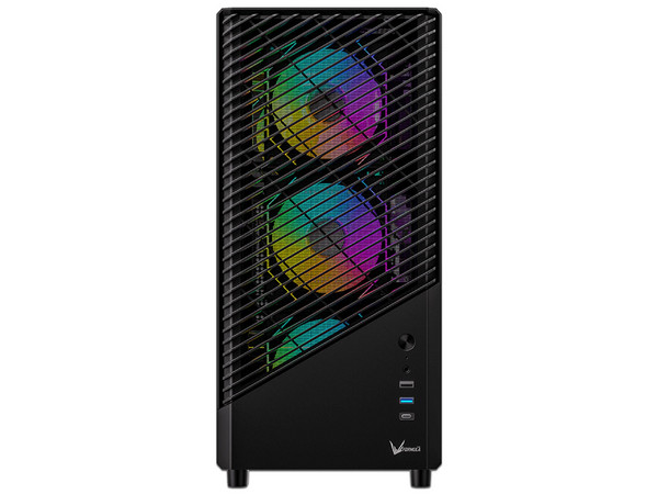 Gabinete Gamer Formula Mana Geometry, Mid-Tower, ATX, (No incluye fuente de poder), Color Negro.