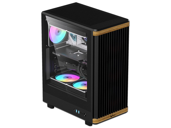 Gabinete Gamer Formula Tiberline T1, Mid-Tower, ATX, Ventiladores 3 x 120mm RGB, (No incluye fuente de poder), Color Negro.