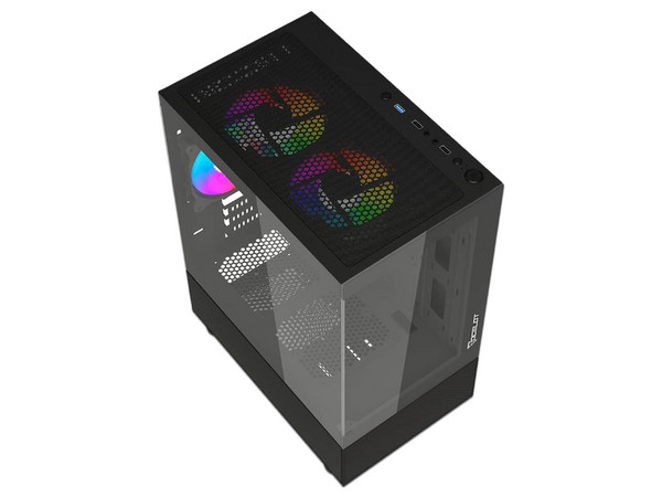 Gabinete Ocelot GLASS EN6, Mid-Tower, Micro-ATX, (No Incluye Fuente de Poder), Color Negro.