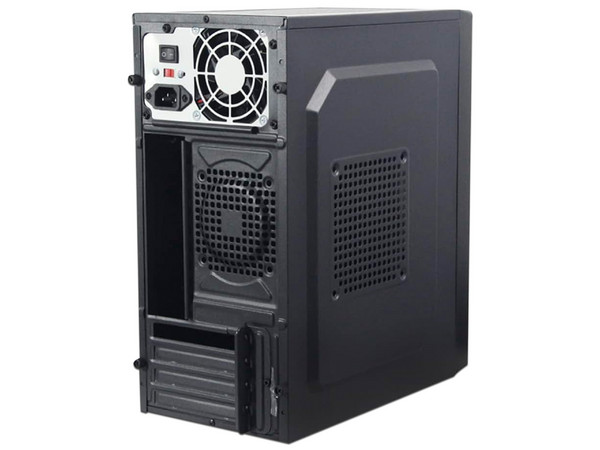 Gabinete Quaroni QCMT-05, Micro-ATX, (Incluye fuente de 500W). Color Negro.