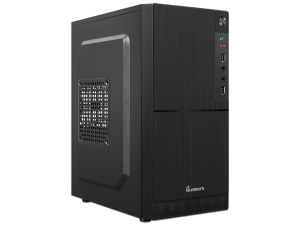 Gabinete Quaroni QCMT-06, Micro-ATX, (Incluye fuente de 500W). Color Negro.