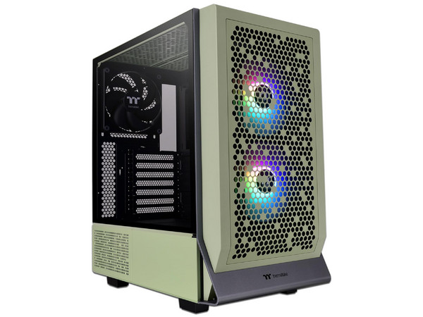 Gabinete Gamer Thermaltake Ceres 300 TG ARGB, Mid-Tower, ATX (Sin fuente de poder). Color Verde.