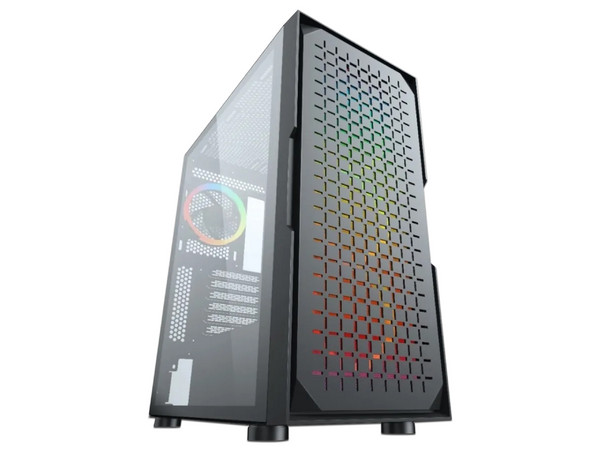 Gabinete Gamer Yaguaret Yamato RGB, ATX (No incluye fuente de poder). Color Negro.