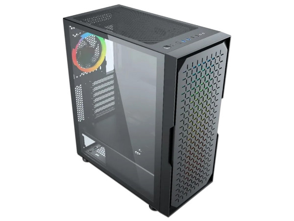Gabinete Gamer Yaguaret Yamato RGB, ATX (No incluye fuente de poder). Color Negro.
