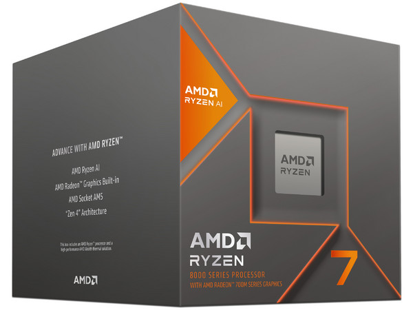 Procesador AMD Ryzen 7 8700G de Octava Generación, 4.2 GHz (hasta 5.1 GHz) con gráficos Radeon 780M, Socket AM5, Caché 16MB, Octa-Core, AMD Ryzen AI, PCIe 4.0, 65W.