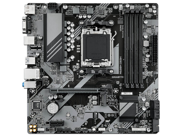 T. Madre GIGABYTE A620M DS3H (rev. 1.1), Chipset AMD A620,
Soporta: Procesadores AMD Serie 9000, 8000 y 7000, Socket AM5,
Memoria: DDR5 8000(OC)/7200(OC)/4800MHz, 256GB Max,
Integrado: Audio HD, USB-C 3.2, M.2, Micro ATX,
Ptos: 1xPCIE4.0x16, 1xPCIE3.