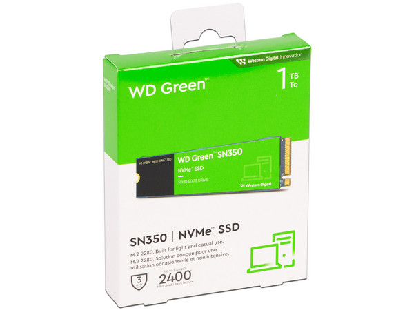 Unidad de Estado Sólido Western Digital Green SN350 de 1TB, 2400 MB/s Lectura, M.2 NVMe PCIe 3.0.