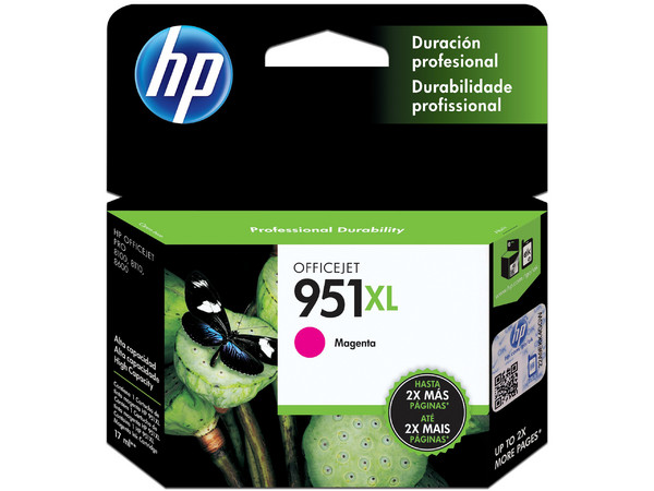 Cartucho de tinta HP 951XL Magenta Original (CN047AL).