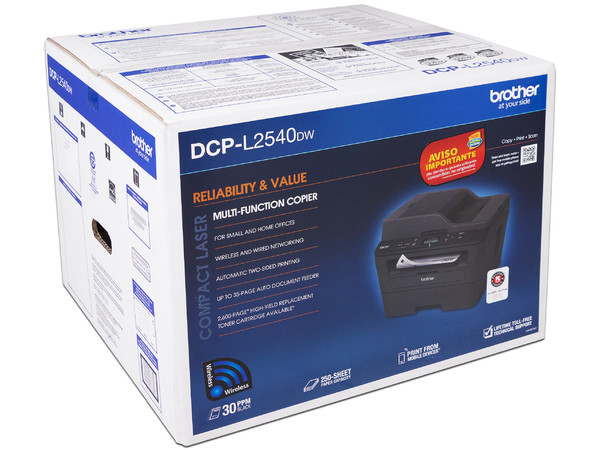 Multifuncional Brother DCP-L2540DW: Impresora Láser Monocromática, Copiadora, Escáner, hasta 30 ppm, 2400 x 600 dpi, Wi-Fi, Ethernet, USB.