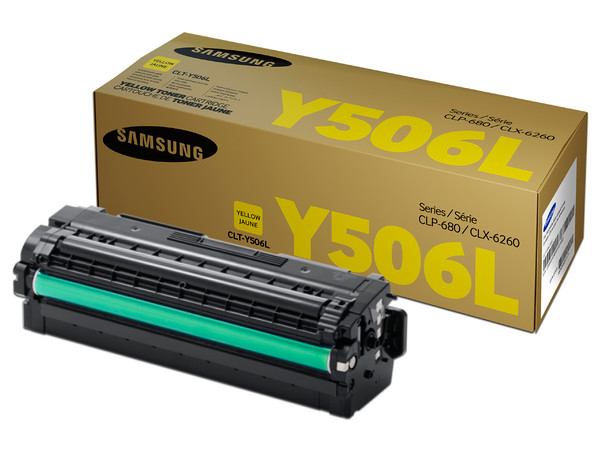 Cartucho de Tóner Samsung, Amarillo, Modelo: CLT-Y506L.