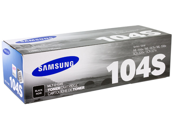 Cartucho de Tóner Samsung 104 Negro, Modelo: MLT-D104S.