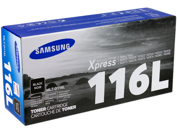 Cartucho de Tóner Samsung 116L Negro, Modelo: MLT-D116L.