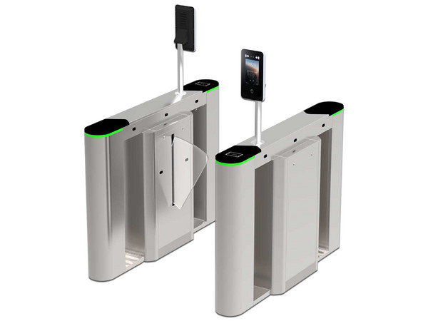 Barrera Peatonal Tipo Flap, ZKTECO FBL6000PRO, Acero Inoxidable, Aletas de Acco, Sensores de Proximidad, Sensores Infrarrojos, 1 Carril.