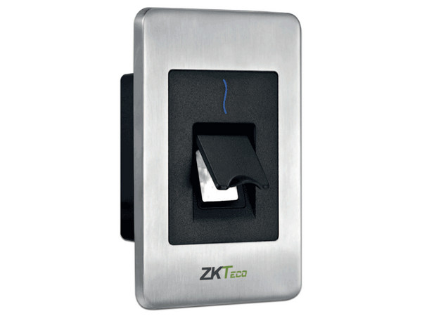 Lector de huella y tarjeta de proximidad ZKTeco FR1500S, esclavo RS-485 con sensor de huella SilkID para exterior.