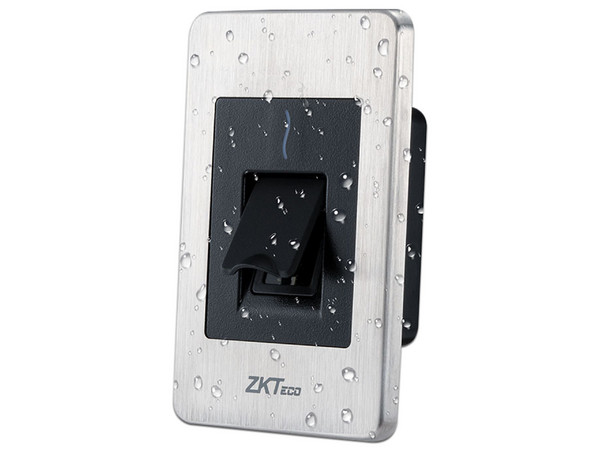 Lector de huella y tarjeta de proximidad ZKTeco FR1500S, esclavo RS-485 con sensor de huella SilkID para exterior.