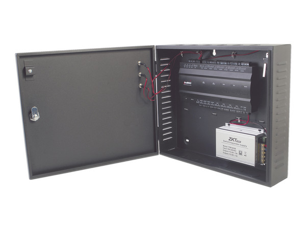 Control de Acceso ZKTECO INBIO460L para 4 Puertas, hasta 3,000 Huellas, 30,000 Tarjetas y 100,000 Eventos, Biometría Integrada, Incluye Gabinete y Fuente de Alimentación.