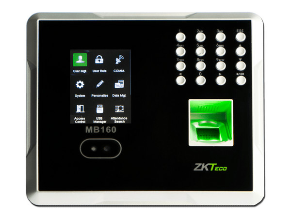 Control de acceso ZKTeco MB160ID con reconocimiento facial de hasta 1,200 Rostros, 1500 Huellas y 100,000 registros.