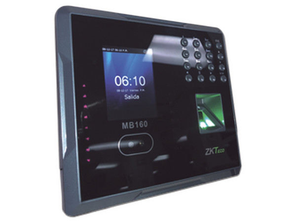 Control de acceso ZKTeco MB160ID con reconocimiento facial de hasta 1,200 Rostros, 1500 Huellas y 100,000 registros.