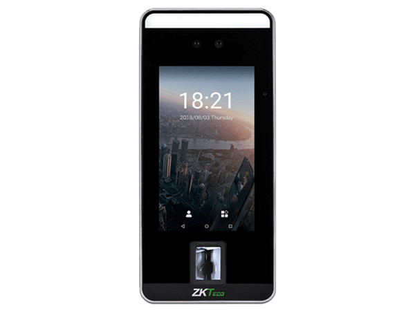 Terminal de reconocimiento facial ZKTeco SpeedFace V5 con pantalla táctil de 5