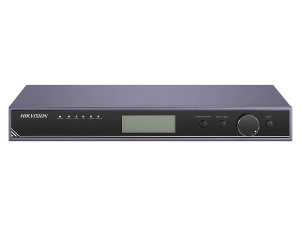 Switch Controlador para Videowall Hikvision DS-D42C08-H, 5MP, 8 Puertos RJ-45, HDMI, Compatible con televisores y Paneles LED.