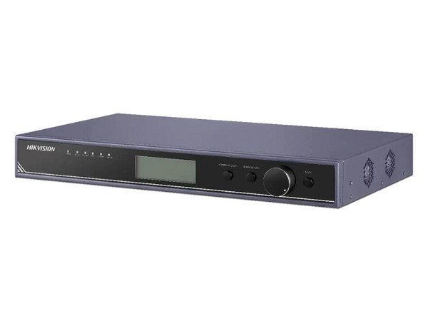 Switch Controlador para Videowall Hikvision DS-D42C08-H, 5MP, 8 Puertos RJ-45, HDMI, Compatible con televisores y Paneles LED.