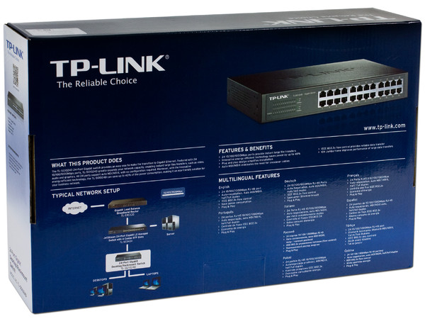 Switch Gigabit TP-Link TL-SG1024D de 24 puertos 10/100/1000 Mbps, para montaje en rack.