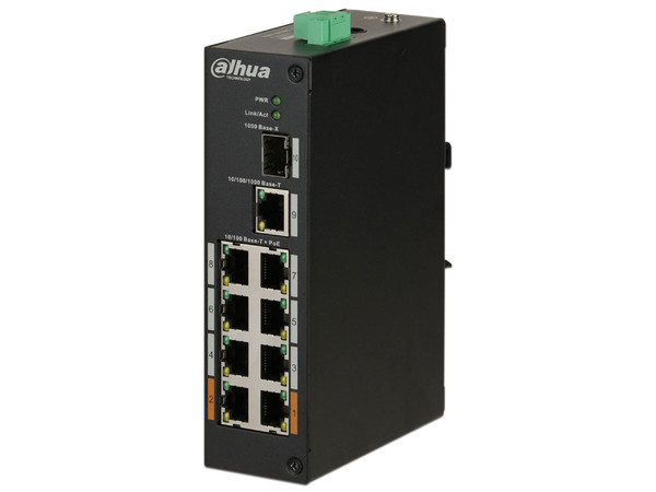 Switch Dahua PFS3110 8 Puertos Ethernet 10/100Mbps PoE, 1 x 10/100/1000Mbps, 1 x Base-X.