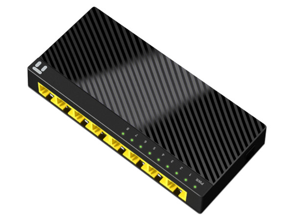 Switch NETIS de 8 puertos RJ-45 10/100/1000 Mbps.