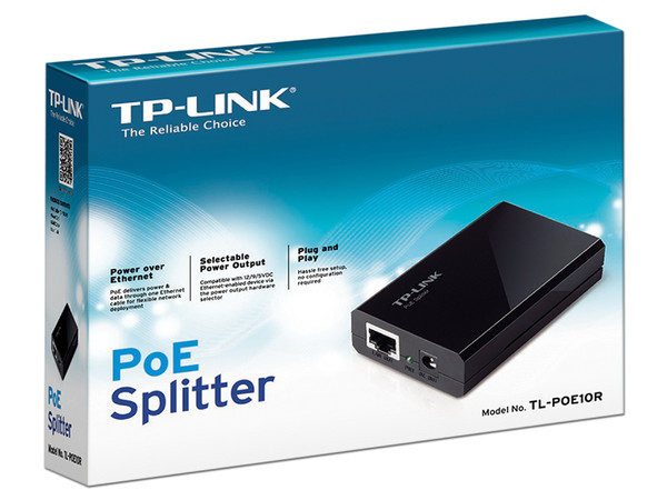 Splitter PoE Tp-LinK TL-POE10R, une la señal de datos de un switch junto con la energía de un adaptador de corriente para ofrecer una salida PoE.