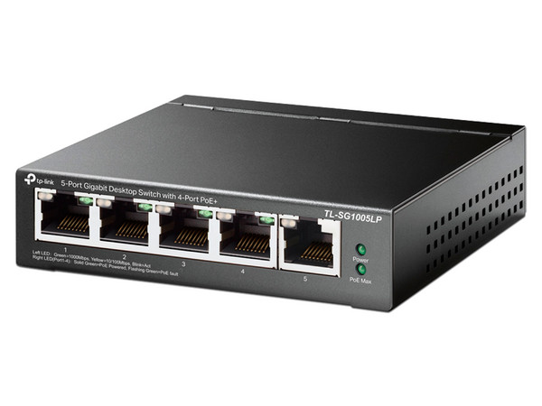 Switch Gigabit TP-LINK TL-SG1005LP de 5 Puertos, Gigabit 10/100/1000 Mbps, PoE.