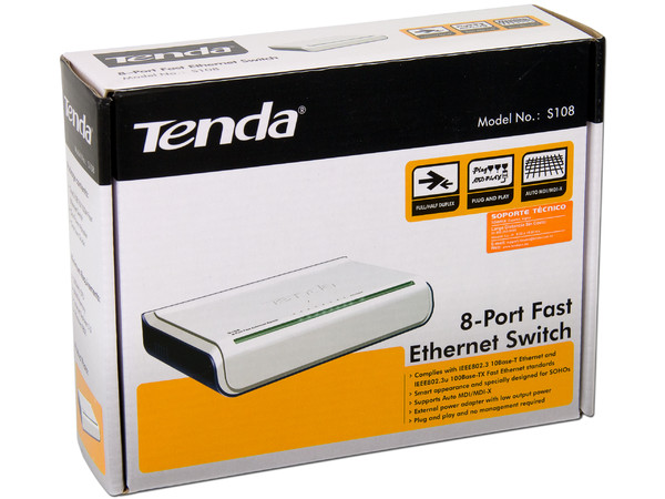 Switch Tenda de 8 Puertos, 10/100 Mbps.