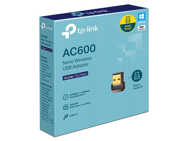 Nano Adaptador Inalámbrico USB TP-Link Archer T2U, Wireless AC (Wi-Fi 5), hasta 600Mbps.