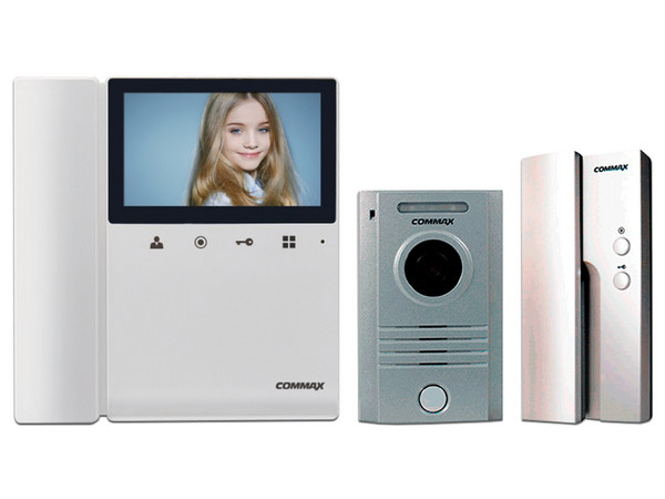 Kit Videoportero COMMAX CDV43K2DRC40KPAQ Frente de calle DRC40K con sensor infrarrojo, luz blanca, Monitor CDV43K2 a color de 4.3