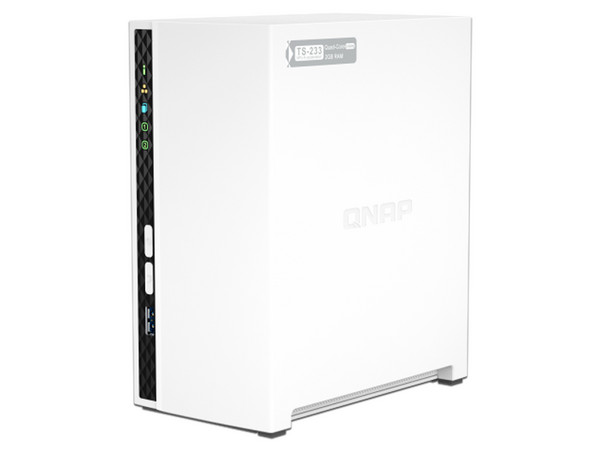 Servidor NAS QNAP TS-233-US con 2 bahías para discos duros (no incluidos), Mini Tower, Color Blanco.