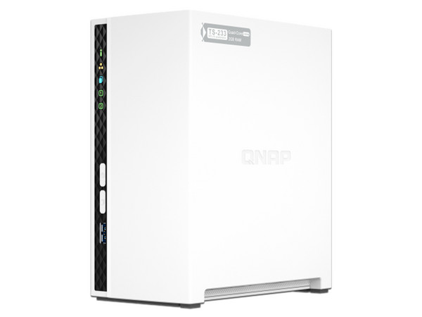 Servidor NAS QNAP TS-233-US con 2 bahías para discos duros (no incluidos), Mini Tower, Color Blanco.