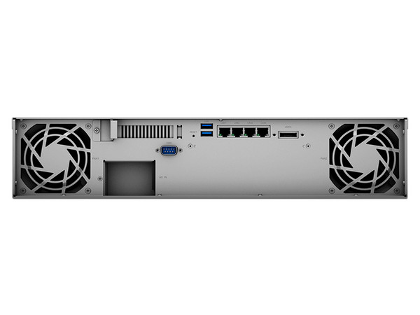 Servidor Synology RS1221RPPLUS:
Procesador AMD Ryzen Embedded V1500B (hasta 2.2 GHz),
Memoria de 4GB DDR4,
hasta 8 Bahías SATA.