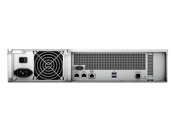 Servidor NAS Synology RS2423PLUS de 12 Bahías: Procesador AMD Ryzen V1780B 4-core (hasta 3.6 GHz), Memoria de 8GB, Expandible a 24 bahías, No Incluye Discos Duros.