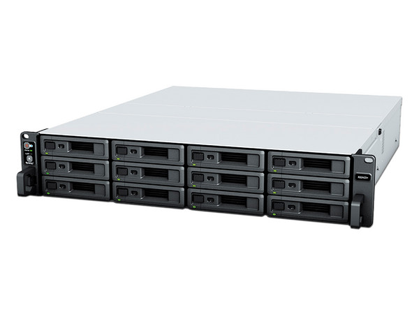 Servidor NAS Synology RS2423PLUS de 12 Bahías: Procesador AMD Ryzen V1780B 4-core (hasta 3.6 GHz), Memoria de 8GB, Expandible a 24 bahías, No Incluye Discos Duros.