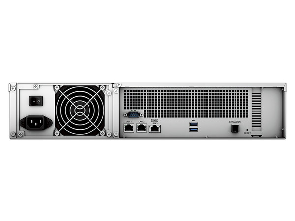 Servidor NAS Synology RS2423RPPLUS de 12 Bahías: Procesador AMD Ryzen V1780B 4-core (hasta 3.6 GHz), Memoria de 8GB, Expandible a 24 bahías, No Incluye Discos Duros.