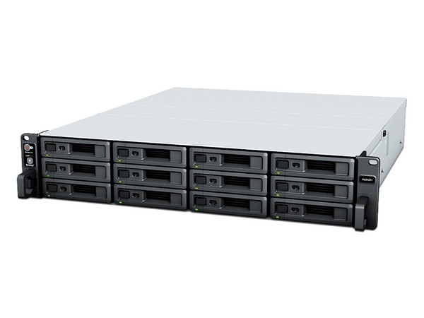 Servidor NAS Synology RS2423RPPLUS de 12 Bahías: Procesador AMD Ryzen V1780B 4-core (hasta 3.6 GHz), Memoria de 8GB, Expandible a 24 bahías, No Incluye Discos Duros.