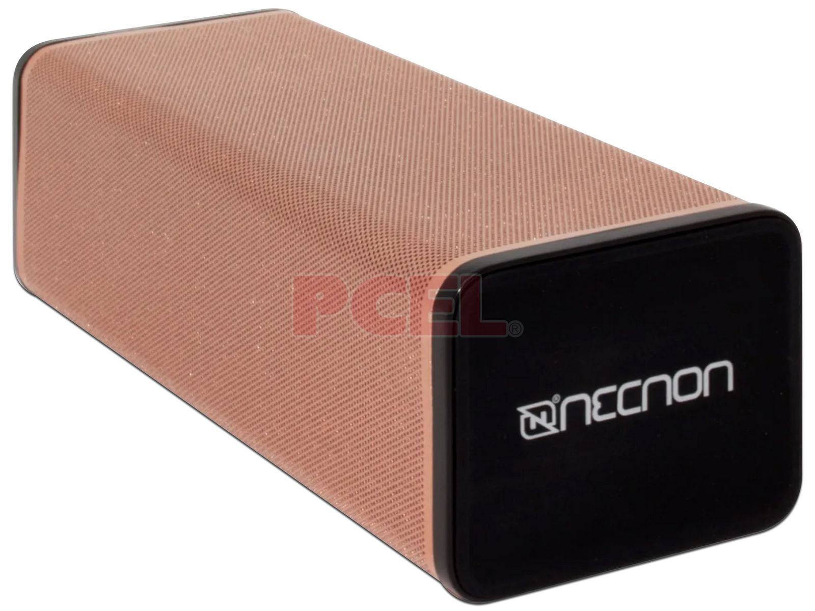 Bocina portátil recargable Necnon NB-01 TWS-DR, Bluetooth, 3.5mm, Radio FM,  1200 mAh, Color Dorado.