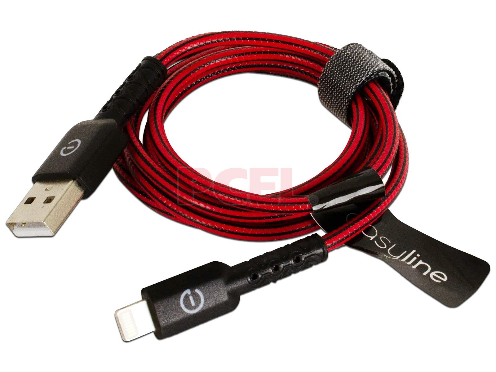 Cable corto en color conexión de USB tipo C a duo micro USB y Lighting  Color Rojo