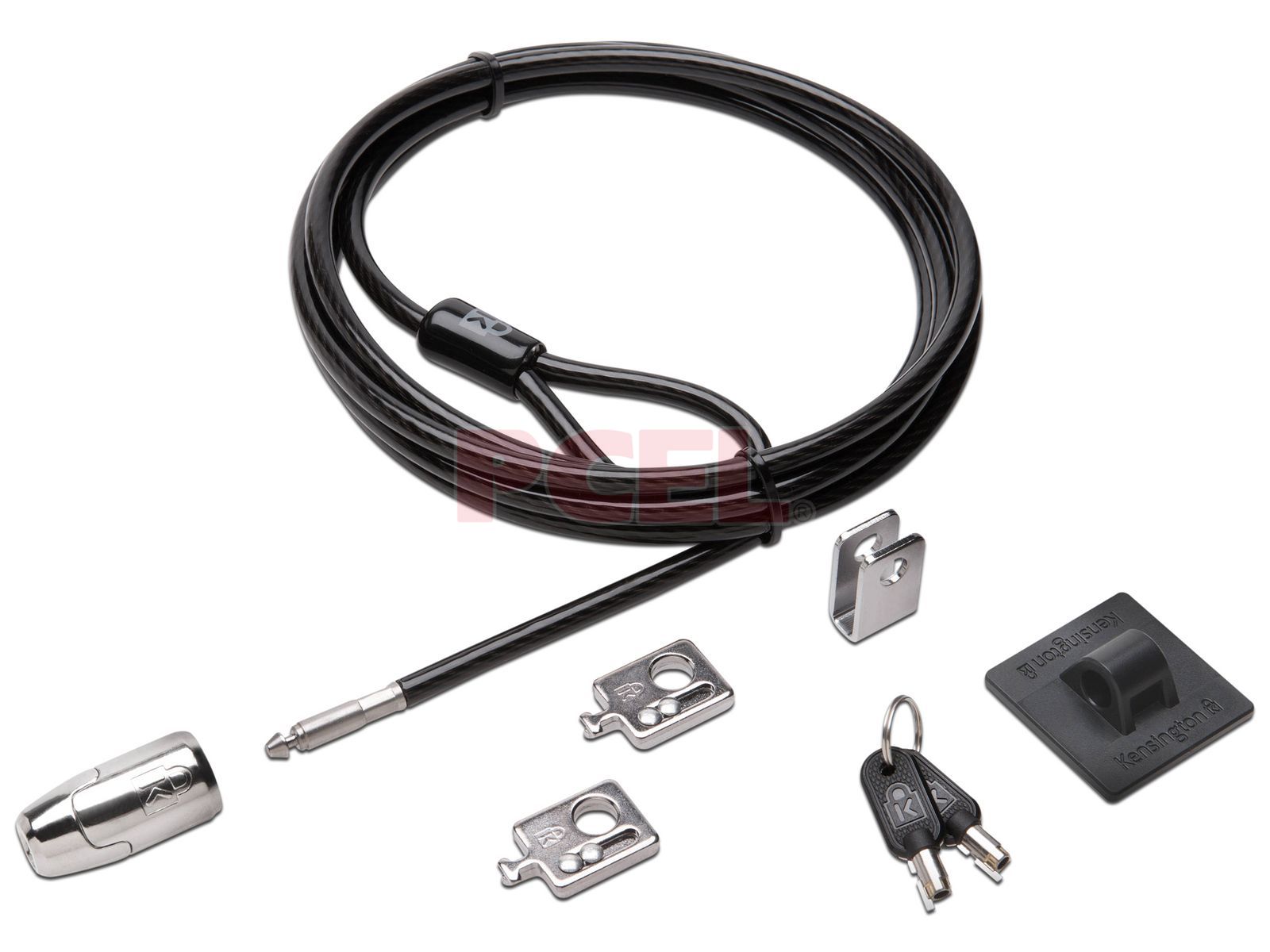 Kit de Candados para Portatil y Periféricos con Sistema de Llaves de 5 mm Cable de Acero al Carbono y Seguridad Multi-Pieza 2.4 m de Longitud Kensington K64424WW